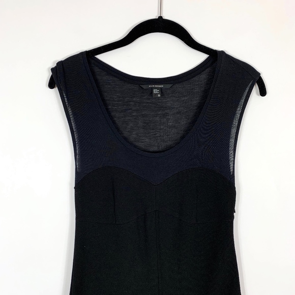 Club Monaco Bodycon Dress Size Small Black Sheer - Picture 2 of 7